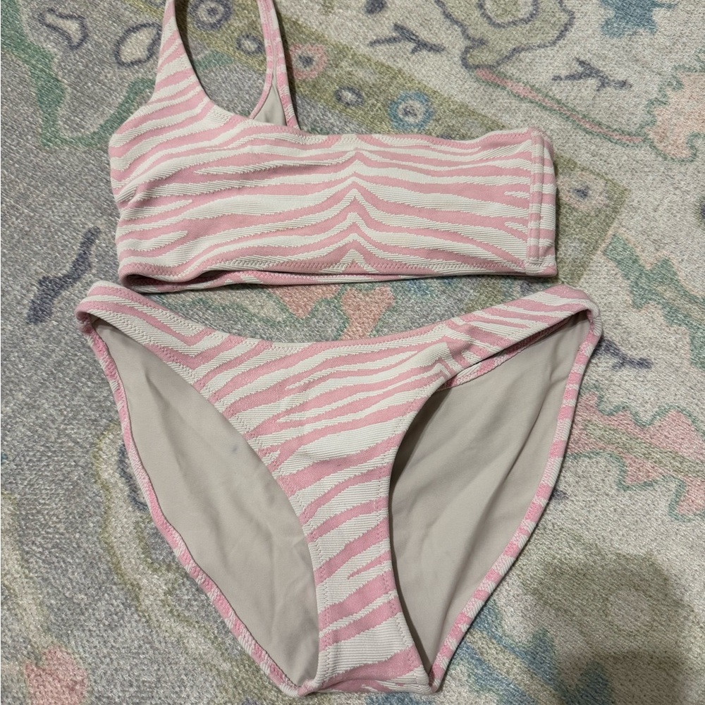 Triangl Swimwear Pink and White Bikini